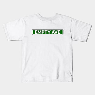 Empty Ave Street Sign Kids T-Shirt